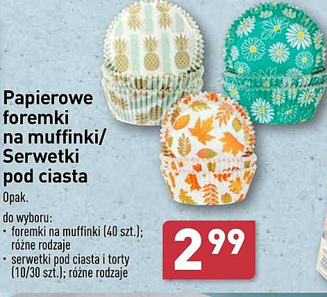 Papierowe foremki na muffinki/Serwetki pod ciasta