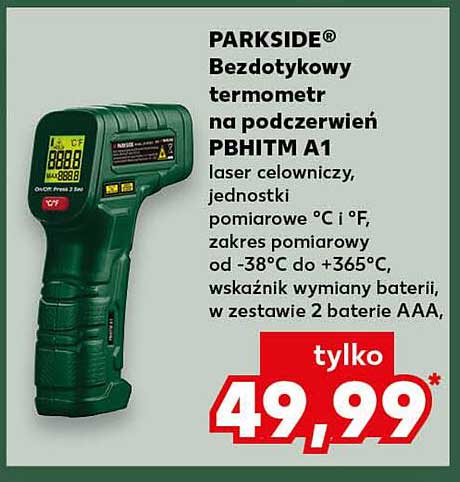 PARKSIDE® Bezdotykowy termometr na podczerwień PBHITM A1