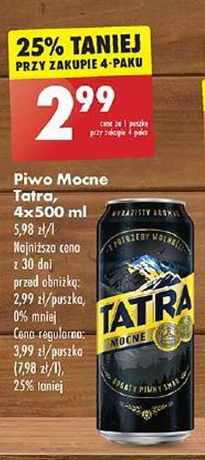 Piwo Mocne Tatra, 4x500 ml