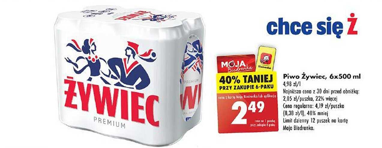 Piwo Żywiec, 6x500 ml