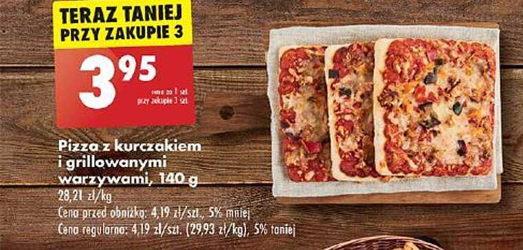 Pizza z kurczakiem i grillowanymi warzywami, 140 g