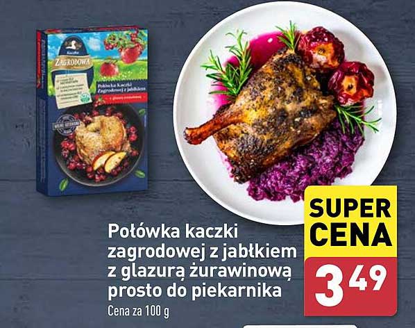 Połówka kaczki zagrodowej z jabłkiem z glazurą żurawinową prosto do piekarnika