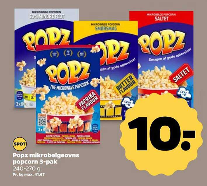 Popz mikrobelgeovns popcorn 3-pak