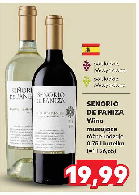 SENORIO DE PANIZA Wino musujące różne rodzaje 0,75 l butelka