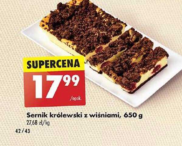 Sernik królewski z wiśniami