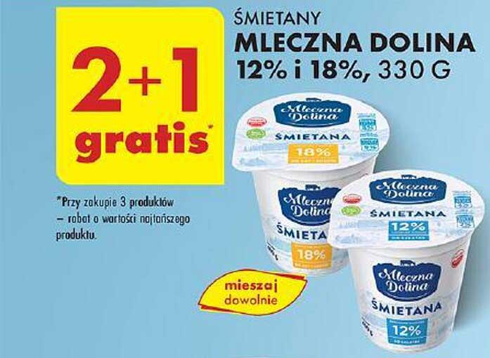 ŚMIETANY MLECZNA DOLINA 12% i 18%, 330 G