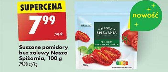 Suszone pomidory bez zalewy Nasza Spiżarnia, 100 g