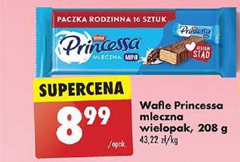 Wafle Princessa mleczna wielopak