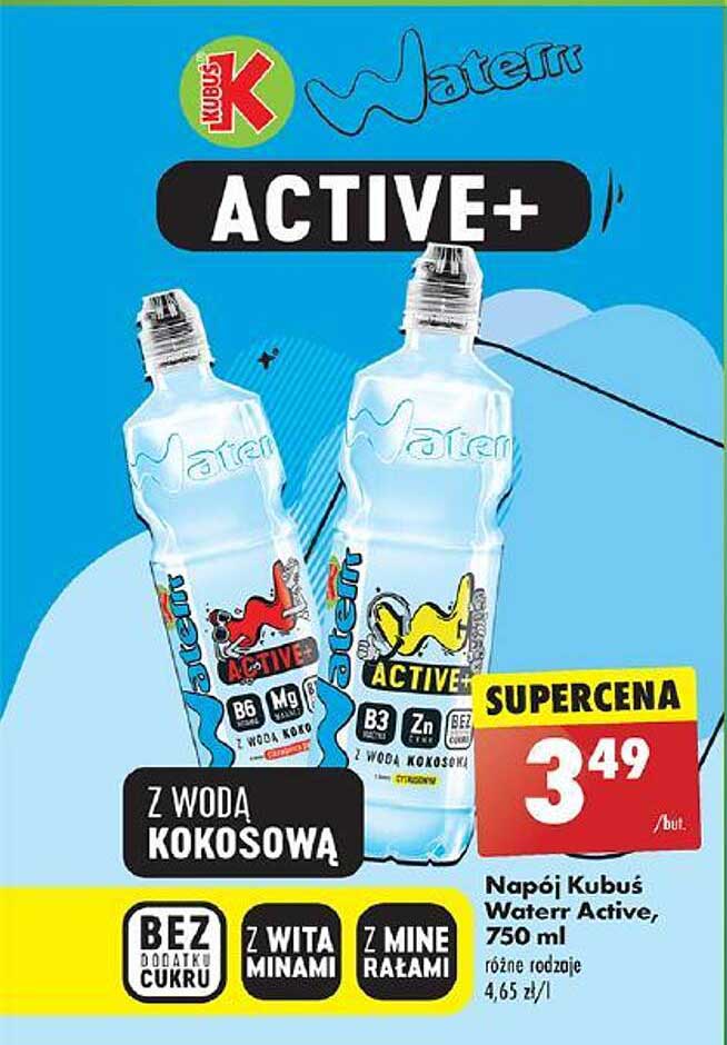 Water Active+ z wodą kokosową