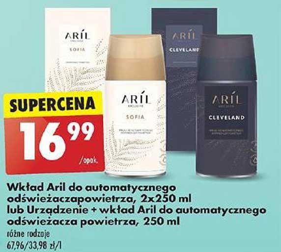 Wkład Aril do automatycznego odświeżacza powietrza, 2x250 ml lub Urządzenie + wkład Aril do automatycznego odświeżacza powietrza, 250 ml