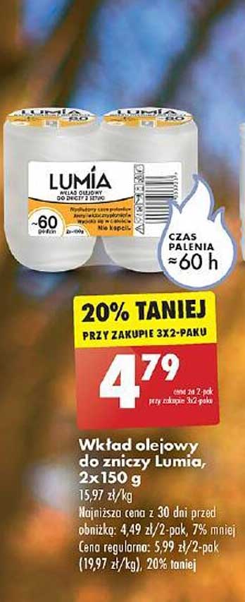 Wkład olejowy do zniczy Lumia, 2x150 g