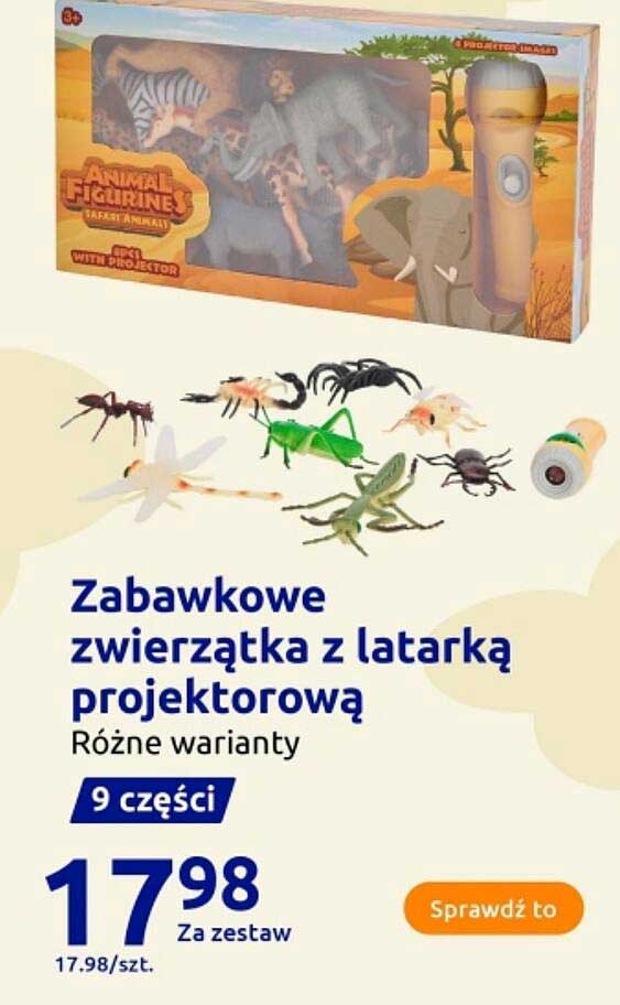 Zabawkowe zwierzątka z latarką projektorową