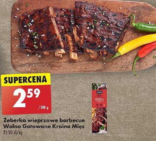 Żeberka wieprzowe barbecue Wolno Gotowane Kraina Mięsa