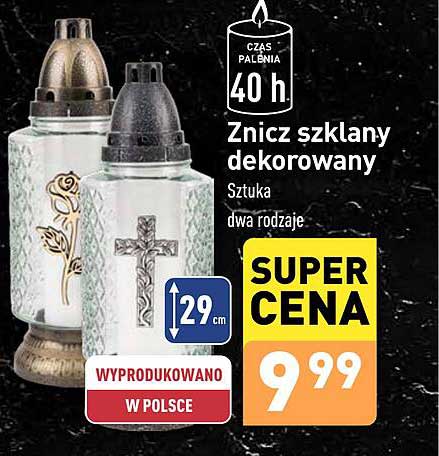 Znicz szklany dekorowany