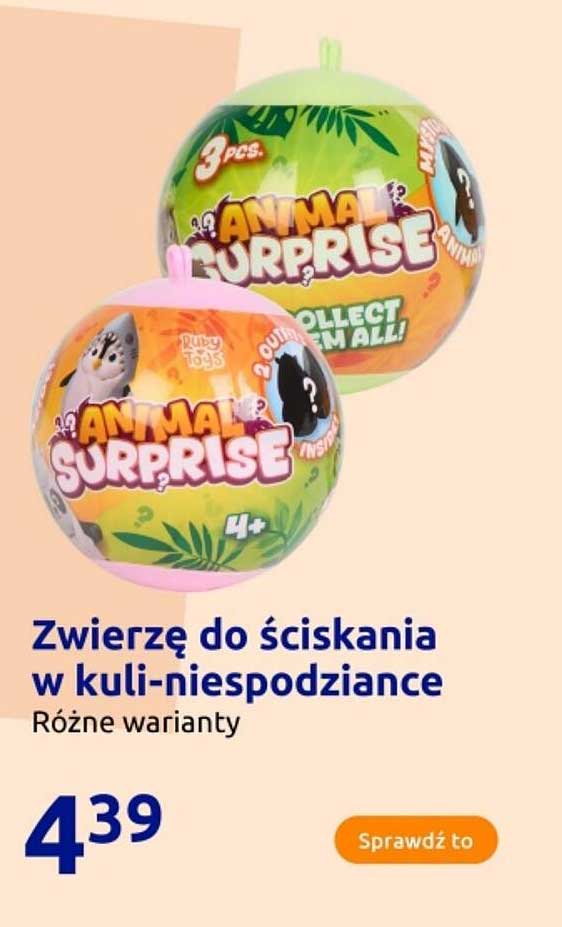 Zwierzę do ściskania w kuli-niespodziance