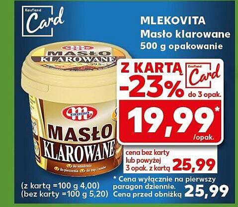 MLEKOVITA Masło klarowane 500 g opakowanie
