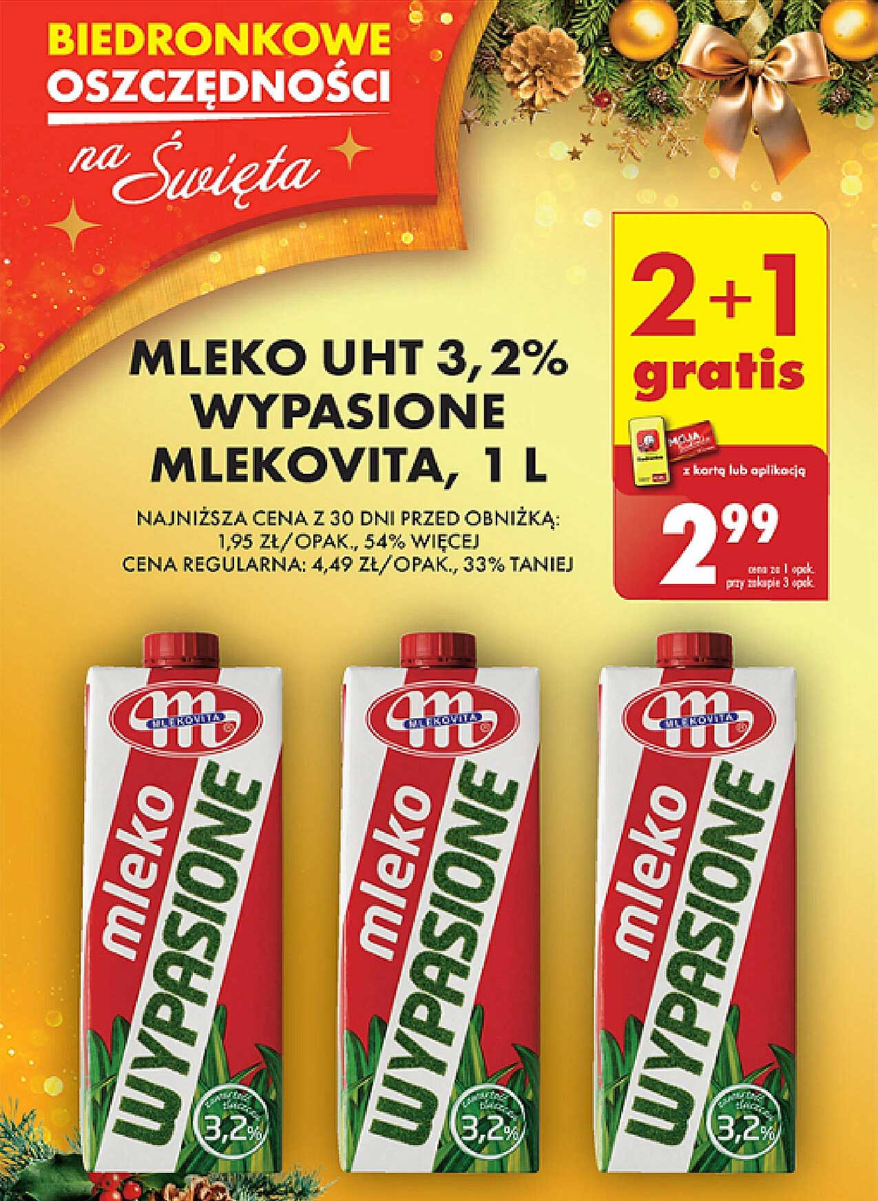 MLEKO UHT 3,2% WYPASIONE MLEKOVITA, 1 L