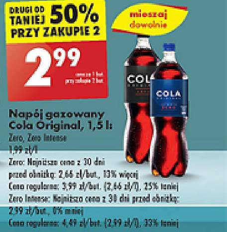 Napój gazowany Cola Original, 1,5 l