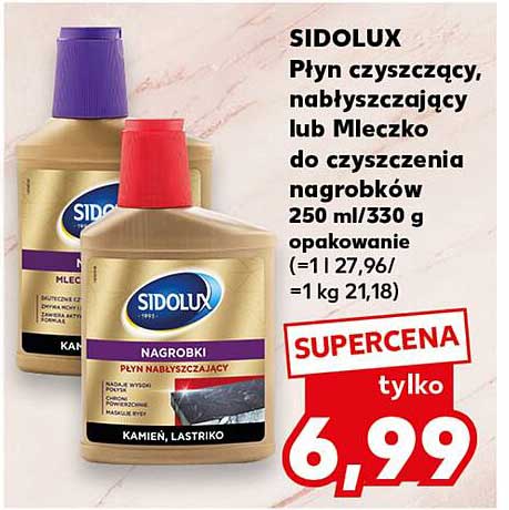 SIDOLUX Płyn czyszczący, nabłyszczający lub Mleczko do czyszczenia nagrobków