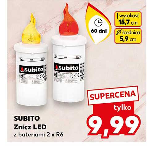 SUBITO Znicz LED z bateriami 2 x R6