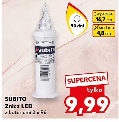 SUBITO Znicz LED z bateriami 2 x R6