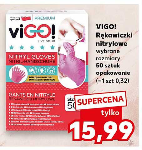 VIGO! Rękawiczki nitrylowe wybrane rozmiary 50 sztuk opakowanie