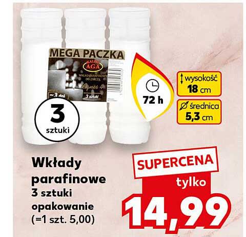 Wkłady parafinowe 3 sztuki