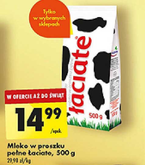 Mleko w proszku pełne łaciate, 500 g