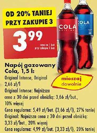 Napoje gazowane Cola, 1,5 l