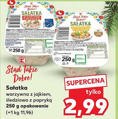 Sałatka warzywna z jajkiem, śledziowa z papryką