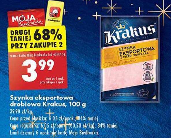 Szynka eksportowa drobiowa Krakus, 100 g
