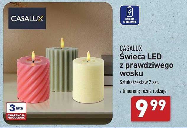 CASALUX Świeca LED z prawdziwego wosku