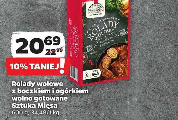 Rolady wołowe z boczkiem i ogórkiem wolno gotowane Sztuka Mięsa