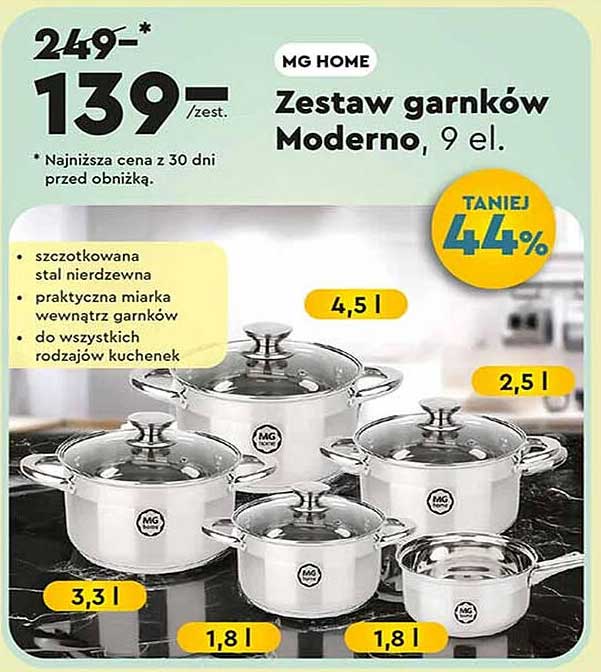 Zestaw garnków Moderno, 9 el.