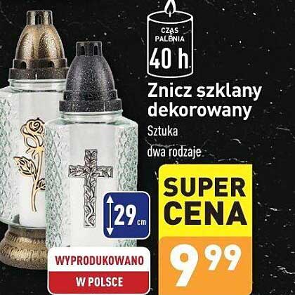 Znicz szklany dekorowany