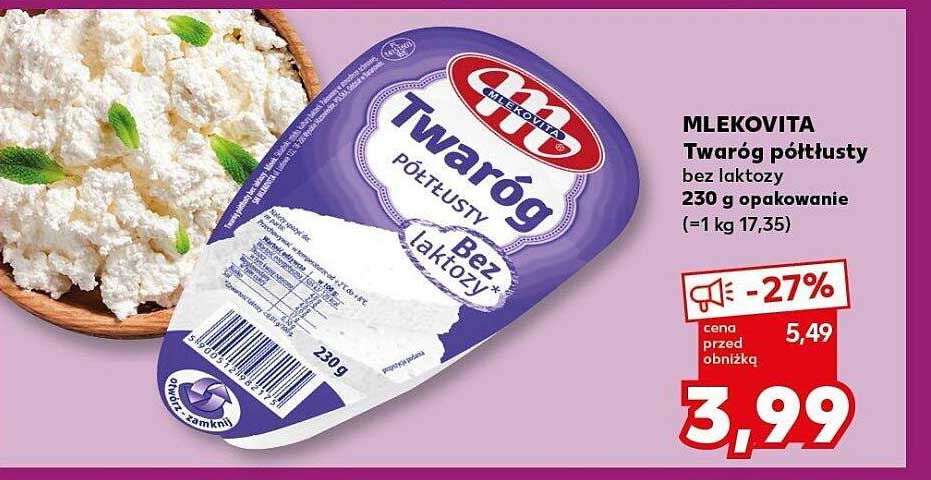 MLEKOVITA Twaróg półtłusty bez laktozy