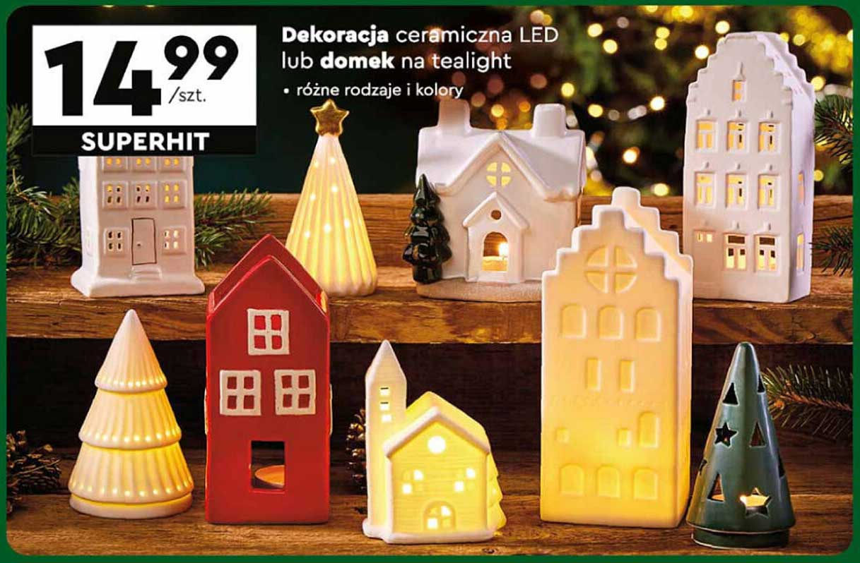 Dekoracja ceramiczna LED lub domek na tealight