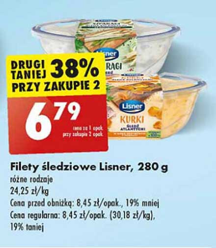 Filety śledziowe Lisner, 280 g