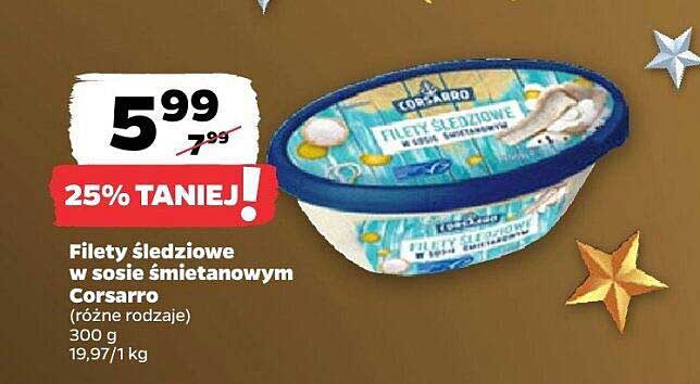 Filety śledziowe w sosie śmietanowym Corsarro