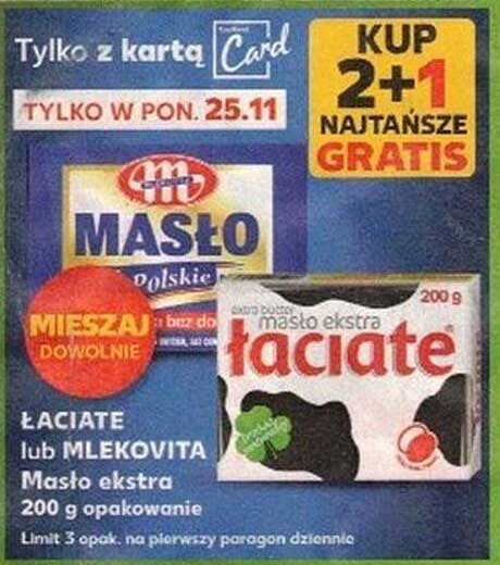 MASŁO POLSKIE 200 g lub MLEKOVITA Masło ekstra 200 g opakowanie