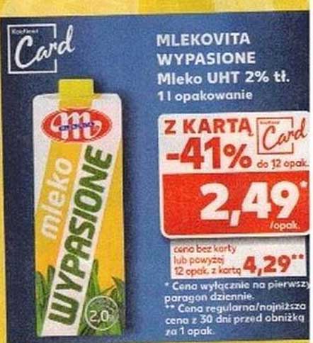 MLEKOVITA WYPIASIONE Mleko UHT 2% tł. 1l opakowanie