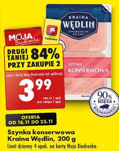 Szynka konserwowa Kraina Wędlin, 200 g