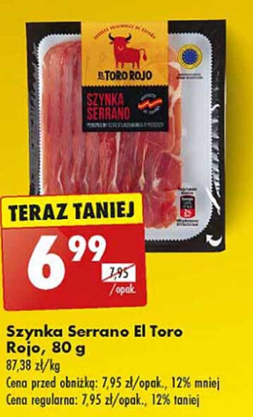 Szynka Serrano El Toro Rojo, 80 g