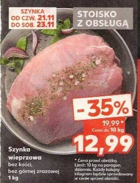 Szynka wieprzowa bez kości, bez górnej zrazowej 1 kg