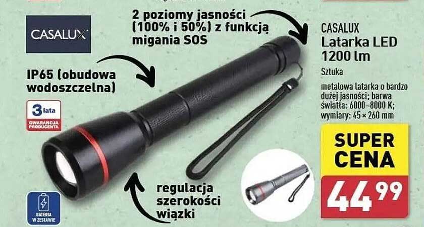 CASALUX Latarka LED 1200 lm
