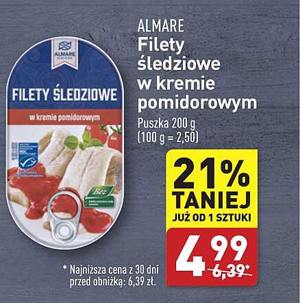 Filety śledziowe w kremie pomidorowym
