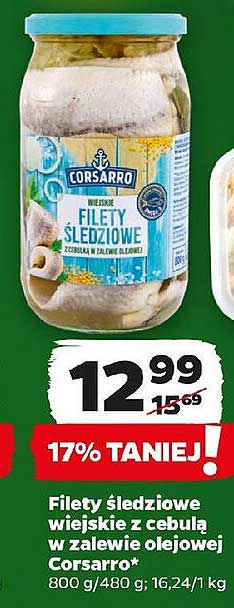 Filety śledziowe wiejskie z cebulą w zalewie olejowej Corsarro*