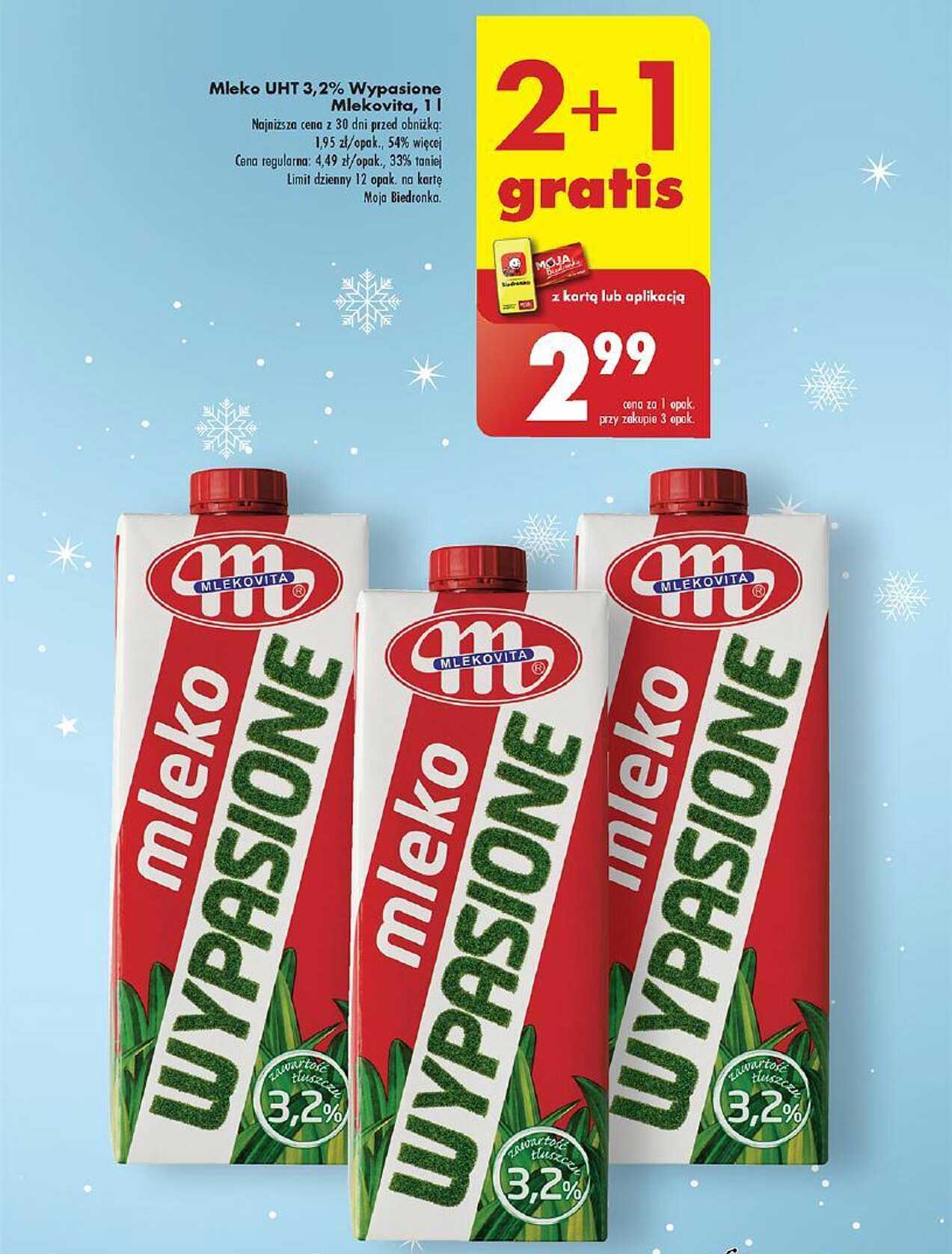 Mleko UHT 3,2% Wypasione Mlekovita, 1 l