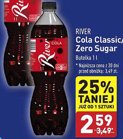 RIVER Cola Classic/Zero Sugar Butelka 1 l