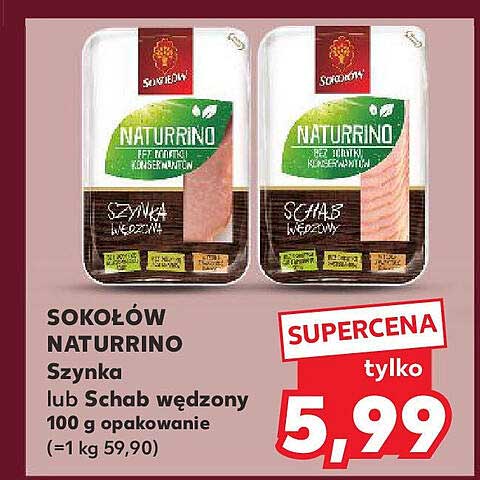 SOKOŁÓW NATURRINO Szynka lub Schab wędzony